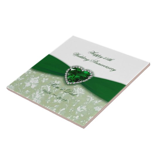 Carreau Carrelage du 55e anniversaire du Mariage Damask (Côté)