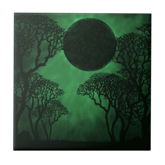 Carreau Carrelage Eclipse Forêt Sombre, Vert (Devant)