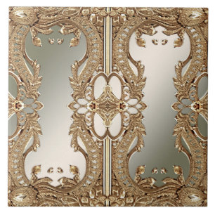 Carreau Carrelage en céramique à cadre doré