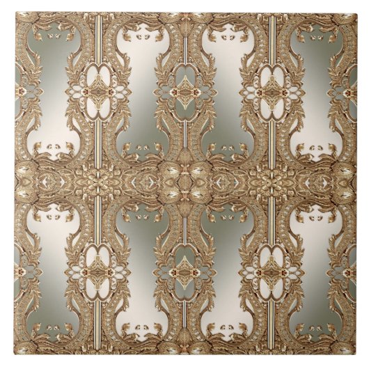 Carreau Carrelage en céramique à cadre doré (Devant)