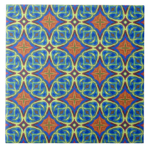 Carreau Carrelage en céramique à motif bleu royal et orang