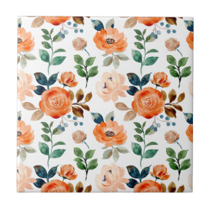Carreau Carrelage en céramique à motif élégant de fleurs r