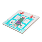 Carreau Carrelage en céramique Alligator blanc Bulle Bain (Côté)