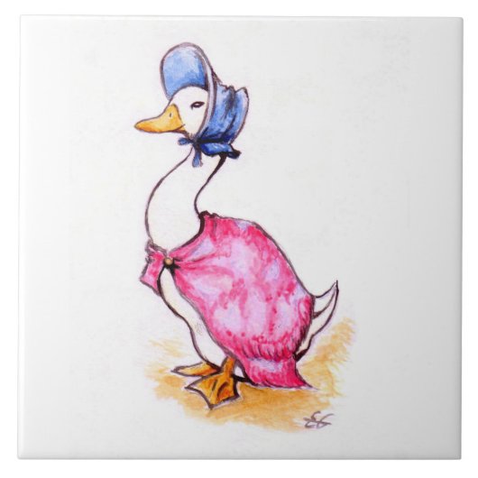 Carreau Carrelage en céramique - Aquarelles Jemima Puddle- (Devant)