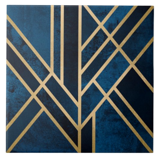 Carreau Carrelage en céramique - Art Déco Blue Gold (Devant)