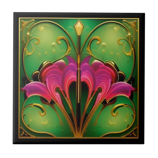 Carreau Carrelage en céramique Art déco des années 1920 vi (Devant)