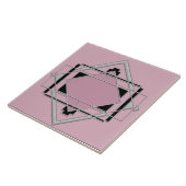 Carreau Carrelage en céramique Art Déco rose. (Côté)
