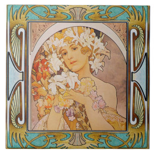Carreau Carrelage en céramique Art nouveau Alphose mucha D