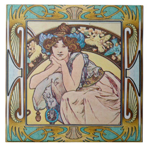 Carreau Carrelage en céramique Art nouveau Alphose mucha D
