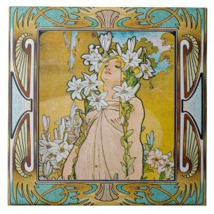 Carreau Carrelage en céramique Art nouveau Alphose mucha D
