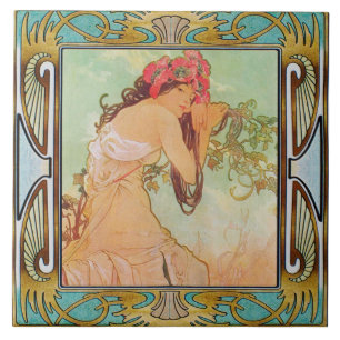 Carreau Carrelage en céramique Art nouveau Alphose mucha D