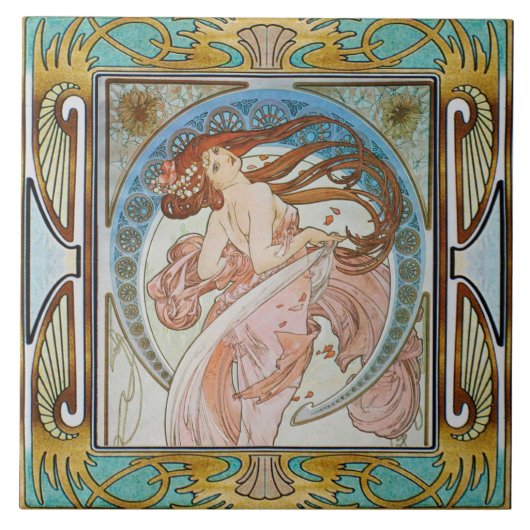 Carreau Carrelage en céramique Art nouveau Alphose mucha D (Devant)
