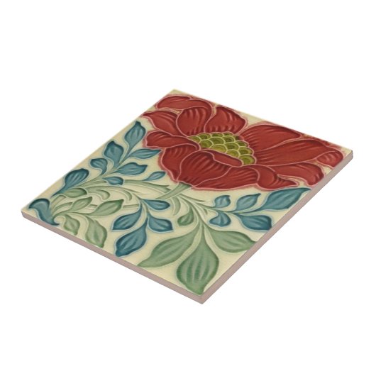 Carreau Carrelage en céramique - Art Nouveau Floral Brûlé (Côté)