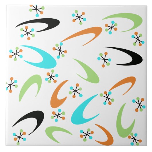 Carreau Carrelage en céramique atomique du milieu du siècl (Devant)