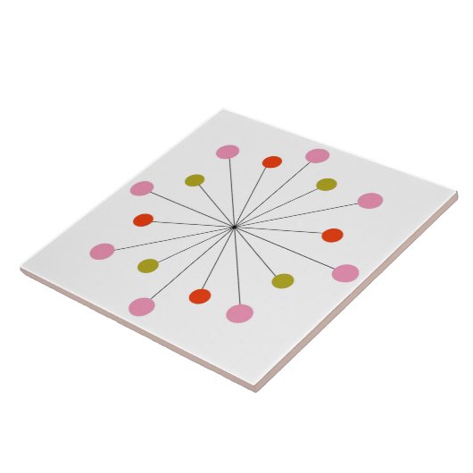Carreau Carrelage en céramique atomique rétro Starburst (Côté)