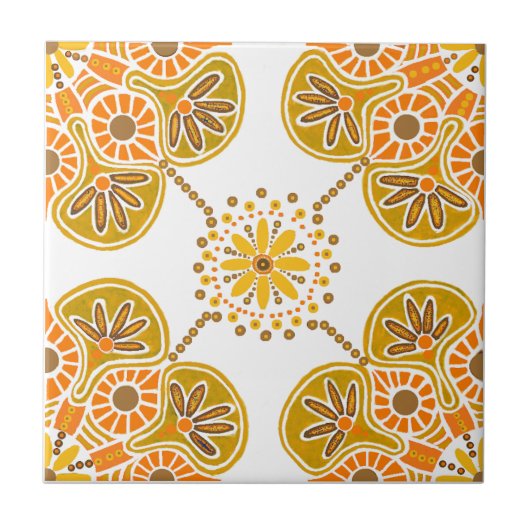 Carreau Carrelage en céramique avec motif ocher extensible (Devant)