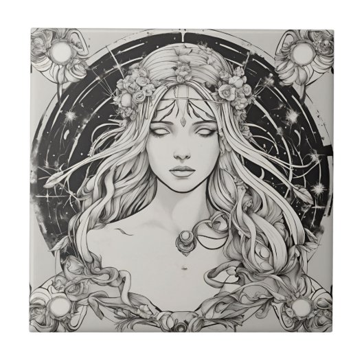 Carreau Carrelage en céramique Beauté Ethérée (Devant)