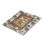 Carreau Carrelage en céramique Blanc Floral Or (Côté)