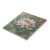 Carreau Carrelage en céramique blanc Nénuphar (Côté)