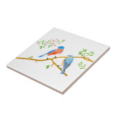 Carreau Carrelage en céramique blanche Bluebirds (Côté)