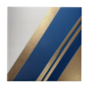 Carreau Carrelage en céramique bleu, blanc et doré