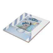 Carreau Carrelage en céramique Bleu & Blanc Stripe Boy (Côté)