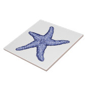 Carreau Carrelage en céramique bleu et blanc (Côté)