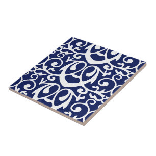 Carreau Carrelage en céramique bleu et blanc Motif