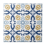 Carreau Carrelage en céramique bleu et jaune italien<br><div class="desc">Peut être entièrement customisé pour répondre à vos besoins. © Gorjo Designs. Fait pour vous via la plateforme Zazzle. // Besoin d'aide pour customiser votre design ? Vous avez d'autres idées ? N'hésitez pas à me contacter (Zoe) directement.</div>