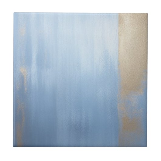 Carreau Carrelage en céramique bleu et or doux (Devant)