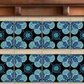 Carreau Carrelage en céramique bleu et vert motif extensib