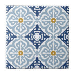 Carreau Carrelage en céramique bleu italien<br><div class="desc">Peut être entièrement customisé pour répondre à vos besoins. © Gorjo Designs. Fait pour vous via la plateforme Zazzle. // Besoin d'aide pour customiser votre design ? Vous avez d'autres idées ? N'hésitez pas à me contacter (Zoe) directement.</div>