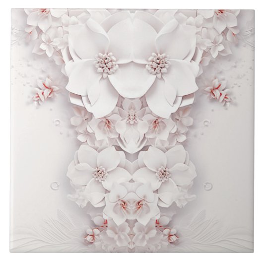 Carreau Carrelage en céramique bleu ivoire rose (Devant)