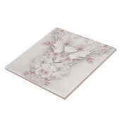 Carreau Carrelage en céramique bleu ivoire rose (Côté)