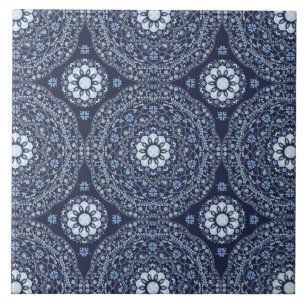 Carreau Carrelage en céramique bleu Mandala