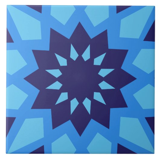Carreau Carrelage en céramique bleu marocain Motif (Devant)