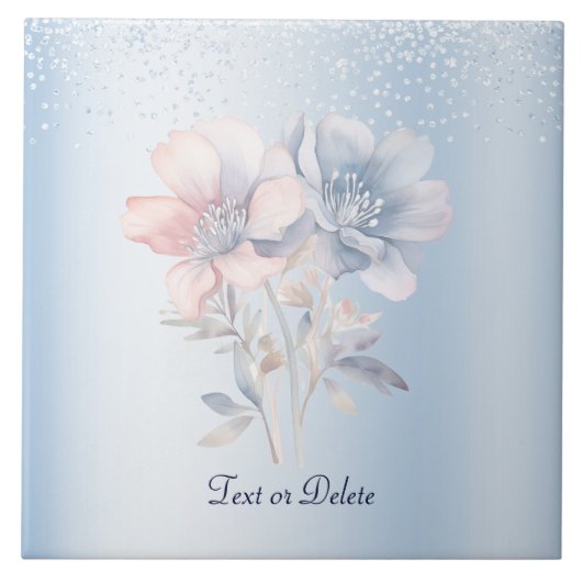 Carreau Carrelage en céramique bleu rose (Devant)