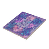Carreau Carrelage en céramique bleu rose violet (Côté)
