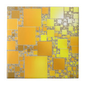 Carreau Carrelage en céramique carrée jaune et orange (Devant)