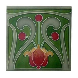Carreau Carrelage en céramique - Cheminée Art Nouveau ou C