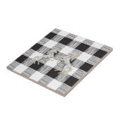 Carreau Carrelage en céramique Cheval blanc et noir plaid (Côté)