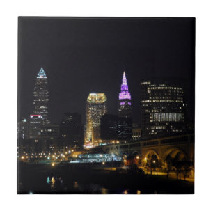 Carreau Carrelage en céramique Cleveland, OH Night Skyline