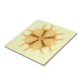 Carreau Carrelage en céramique d'art abstrait marron jaune (Côté)