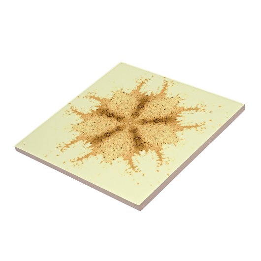 Carreau Carrelage en céramique d'art abstrait marron jaune (Côté)