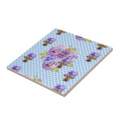 Carreau Carrelage en céramique d'art floral de pensée pour (Côté)