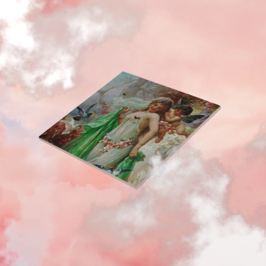 Carreau Carrelage en céramique d'art victorien