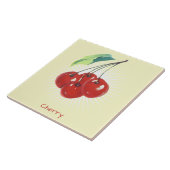 Carreau Carrelage en céramique d'art vintage cerise (Côté)