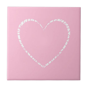 Carreau Carrelage en céramique de Coeur rose personnalisab