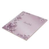 Carreau Carrelage en céramique de feuillage rose (Côté)