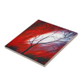 Carreau Carrelage en céramique de l'arbre Abstrait rouge (Côté)